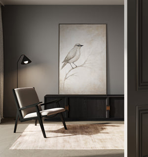 Cuadro enmarcado “Pausa para cantar” – Obra acrílica con motivo de pájaro