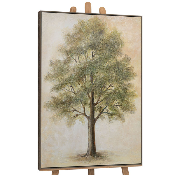 Cuadro acrílico pintado a mano «Árbol de la Contemplación» – arte mural con un motivo de árbol.