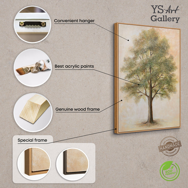 Cuadro acrílico pintado a mano «Árbol de la Contemplación» – arte mural con un motivo de árbol.