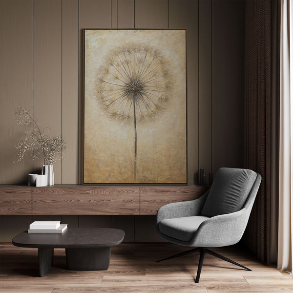 Cuadro acrílico pintado a mano «Aliento de verano» – Arte abstracto moderno con marco