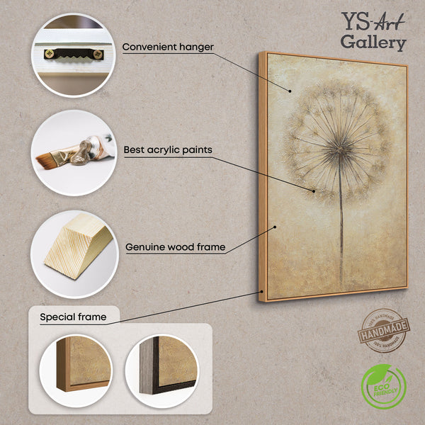 Cuadro acrílico pintado a mano «Aliento de verano» – Arte abstracto moderno con marco