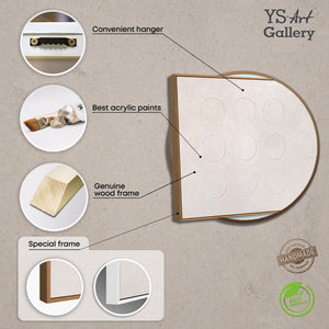 Lienzo abstracto "Código Blanco" enmarcado: arte mural moderno