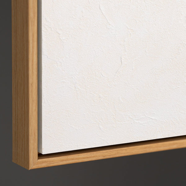 Lienzo abstracto "Código Blanco" enmarcado: arte mural moderno