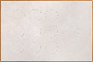 Lienzo abstracto "Código Blanco" enmarcado: arte mural moderno