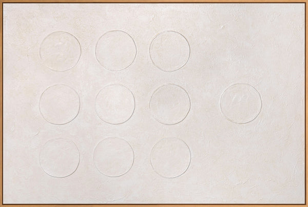 Lienzo abstracto "Código Blanco" enmarcado: arte mural moderno