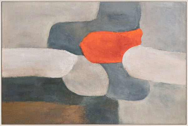 Cuadro grande para salón "Isla en llamas" sobre lienzo enmarcado