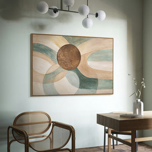 Cuadro abstracto tranquilo enmarcado en el lienzo "Ciclo de la vida"