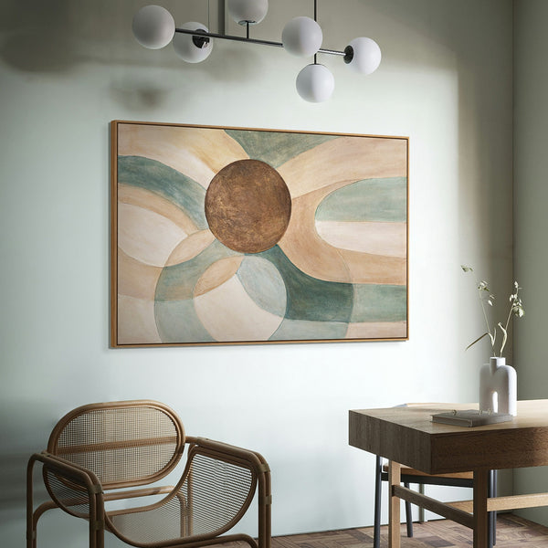 Cuadro abstracto tranquilo enmarcado en el lienzo "Ciclo de la vida"