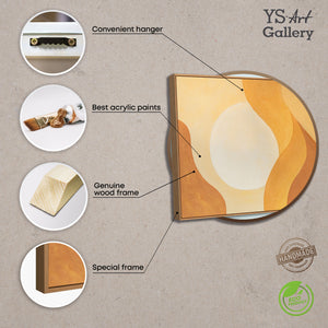 Arte abstracto tranquilo sobre lienzo enmarcado con luz "Abrazo del amanecer"