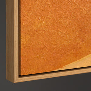 Arte abstracto tranquilo sobre lienzo enmarcado con luz "Abrazo del amanecer"