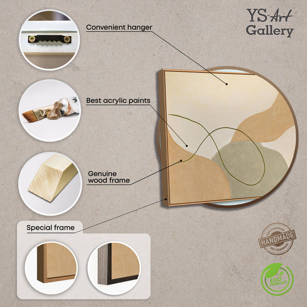 Arte abstracto sobre lienzo enmarcado con líneas suaves “Entrelazado”