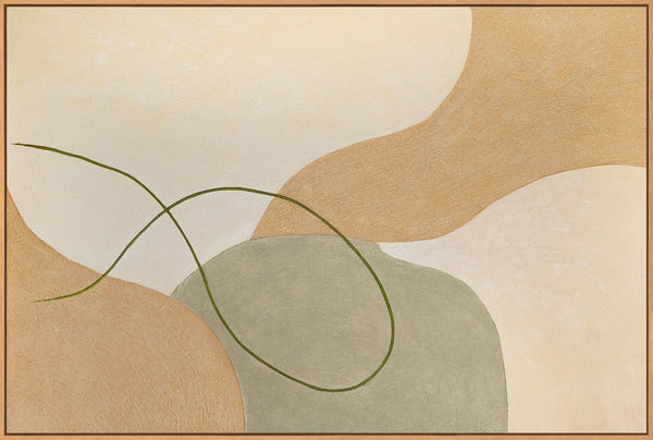 Arte abstracto sobre lienzo enmarcado con líneas suaves “Entrelazado”