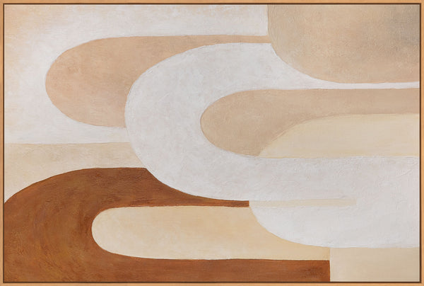 Pinturas modernas sobre lienzo enmarcadas con una estructura fluida “Aliento de Arquitectura”