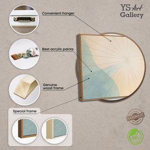 Pinturas acrílicas relajantes en colores naturales como arte mural moderno "Amanecer sobre el mar".