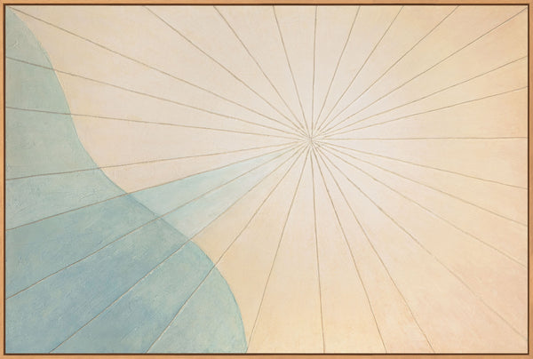 Pinturas acrílicas relajantes en colores naturales como arte mural moderno "Amanecer sobre el mar".