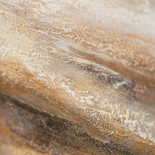 Lienzo enmarcado «Aliento de la estepa» – Paisaje pintado a mano en tonos naturales