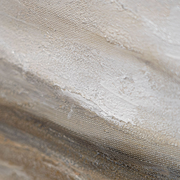 Lienzo enmarcado «Aliento de la estepa» – Paisaje pintado a mano en tonos naturales