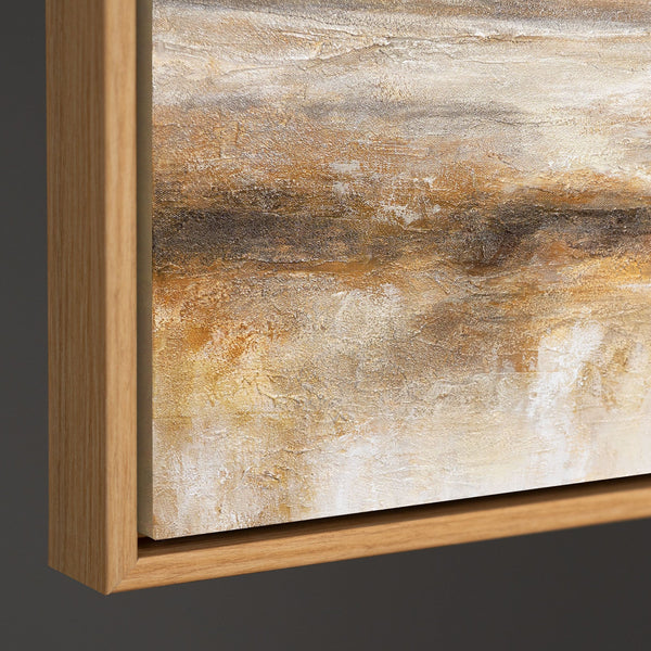 Lienzo enmarcado «Aliento de la estepa» – Paisaje pintado a mano en tonos naturales