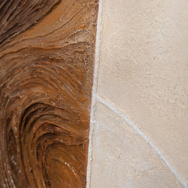 Cuadro abstracto «Líneas y círculos» – Arte geométrico mural con marco