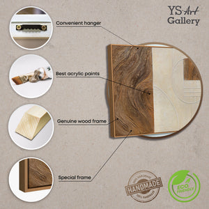 Cuadro abstracto «Líneas y círculos» – Arte geométrico mural con marco