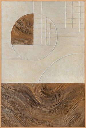 Cuadros abstractos con estructura y geometría en el marco "Líneas y Círculos"