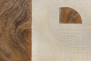 Cuadro abstracto «Líneas y círculos» – Arte geométrico mural con marco