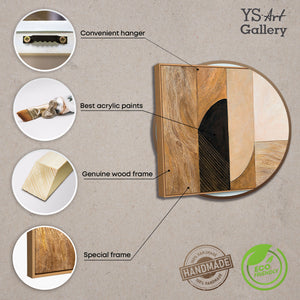 Cuadro acrílico pintado a mano con marco “Adornos Naturales” – Decoración de pared moderna