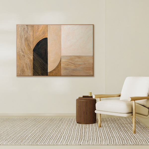 Cuadro acrílico pintado a mano con marco “Adornos Naturales” – Decoración de pared moderna