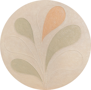 Round canvas print “Delicate Patterns” – Abstract wall art in pastel shades