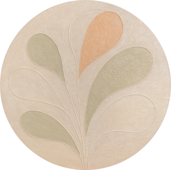 Round canvas print “Delicate Patterns” – Abstract wall art in pastel shades