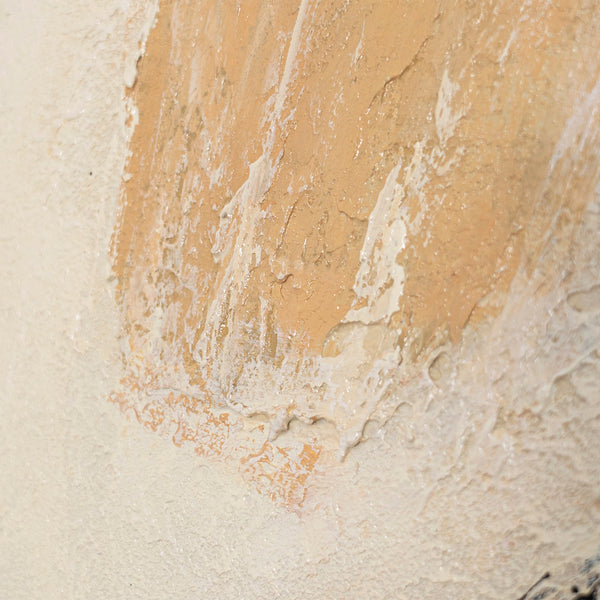 Lienzo enmarcado "El poder de la pincelada" – Arte abstracto pintado a mano en negro y beige