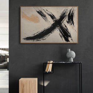 Abstraktes Wandbild mit hochwertigem Rahmen im modernen Stil