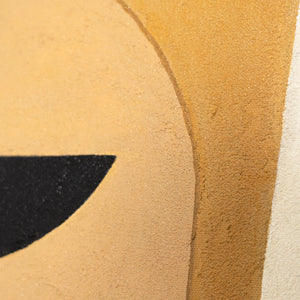 Cuadro acrílico pintado a mano con marco «Geometría del rostro» – Arte mural cubista sobre lienzo