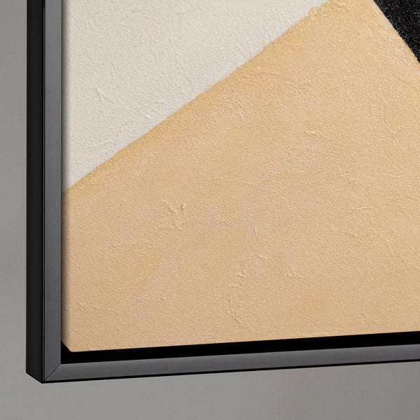 Cuadro acrílico pintado a mano con marco «Geometría del rostro» – Arte mural cubista sobre lienzo