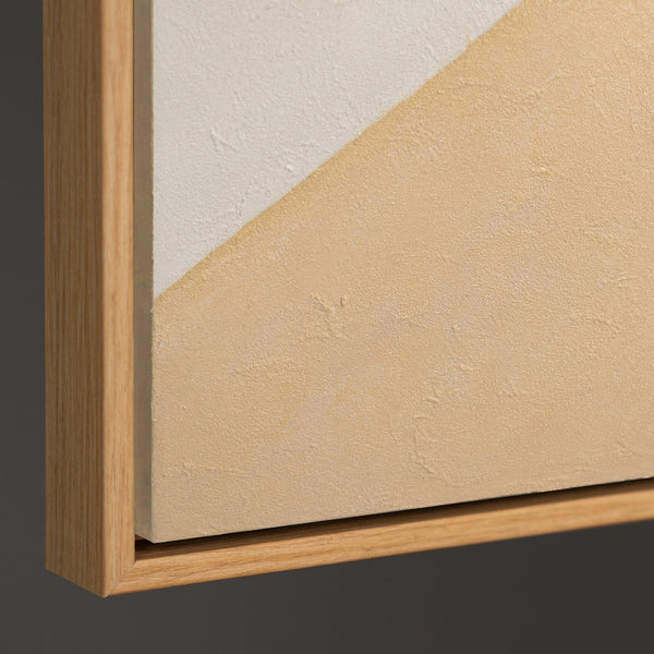 Cuadro acrílico pintado a mano con marco «Geometría del rostro» – Arte mural cubista sobre lienzo