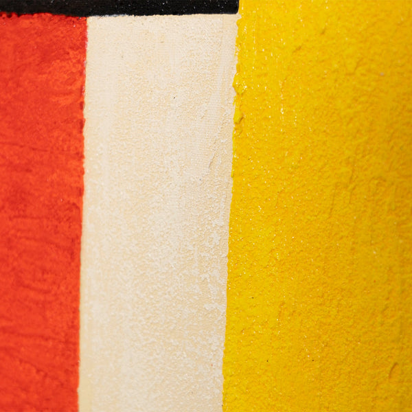 Pintura acrílica moderna con marco “Contrastes” – Formas geométricas abstractas sobre lienzo