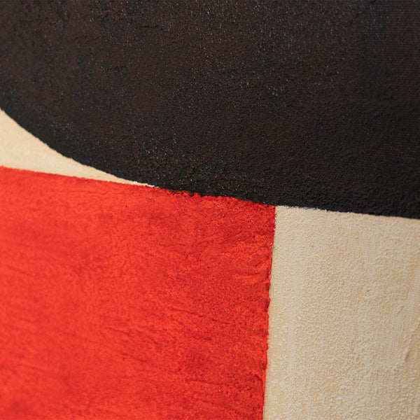 Pintura acrílica moderna con marco “Contrastes” – Formas geométricas abstractas sobre lienzo