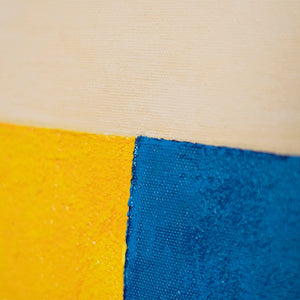 Pintura acrílica moderna con marco “Contrastes” – Formas geométricas abstractas sobre lienzo