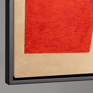 Pintura acrílica moderna con marco “Contrastes” – Formas geométricas abstractas sobre lienzo