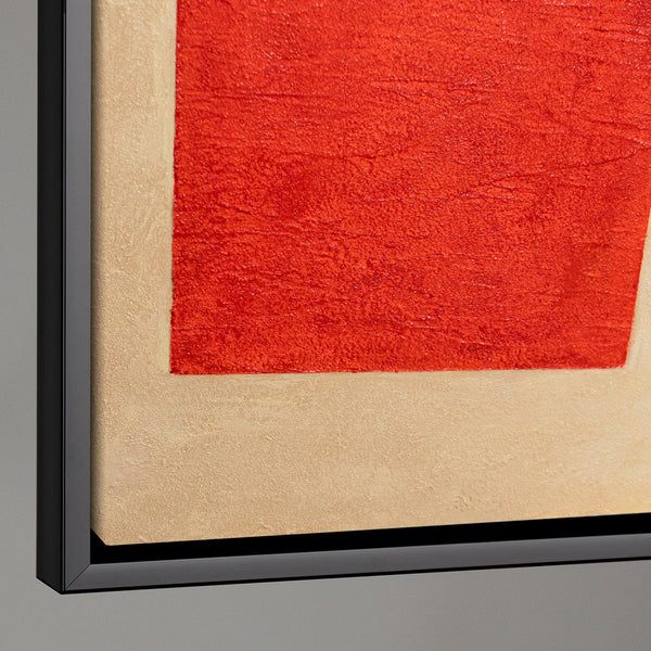 Pintura acrílica moderna con marco “Contrastes” – Formas geométricas abstractas sobre lienzo