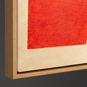 Pintura acrílica moderna con marco “Contrastes” – Formas geométricas abstractas sobre lienzo