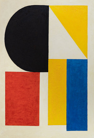 Pintura acrílica moderna con marco “Contrastes” – Formas geométricas abstractas sobre lienzo