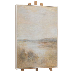 Cuadro moderno enmarcado "Mañana brumosa" – pintura acrílica texturizada sobre lienzo