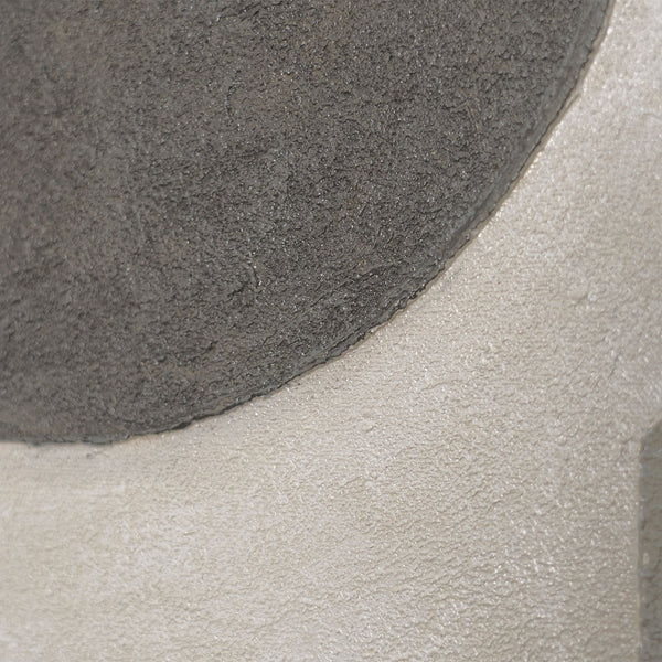 Arte mural geométrico “El silencio de la geometría” – Pintura acrílica minimalista pintada a mano