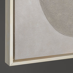 Arte mural geométrico “El silencio de la geometría” – Pintura acrílica minimalista pintada a mano