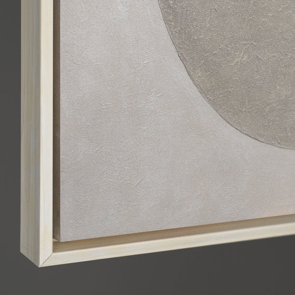 Arte mural geométrico “El silencio de la geometría” – Pintura acrílica minimalista pintada a mano