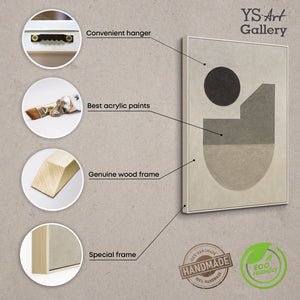 Arte mural geométrico “El silencio de la geometría” – Pintura acrílica minimalista pintada a mano