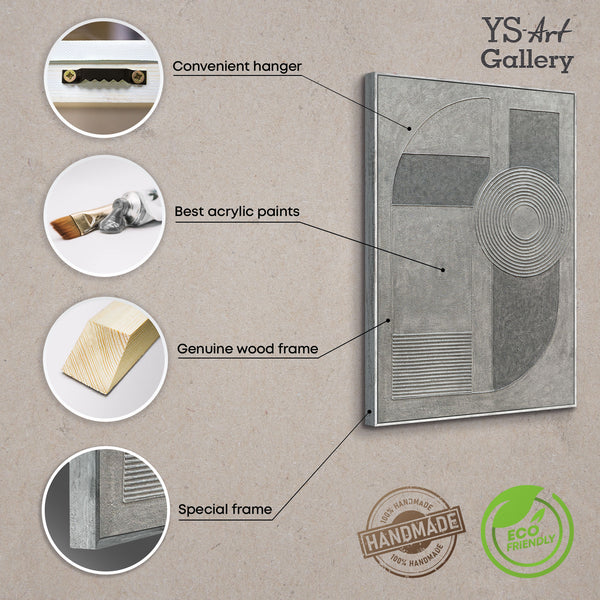 Lienzo de arte abstracto "Acorde Gris" – Decoración de pared moderna para la sala de estar