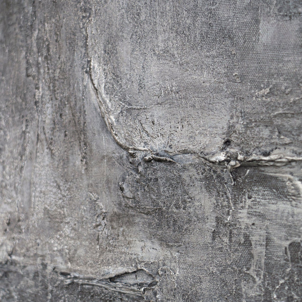 Lienzo enmarcado «Recuerdo de la piedra» – Pintura acrílica texturizada con aspecto de hormigón.