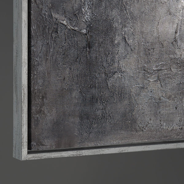 Lienzo enmarcado «Recuerdo de la piedra» – Pintura acrílica texturizada con aspecto de hormigón.